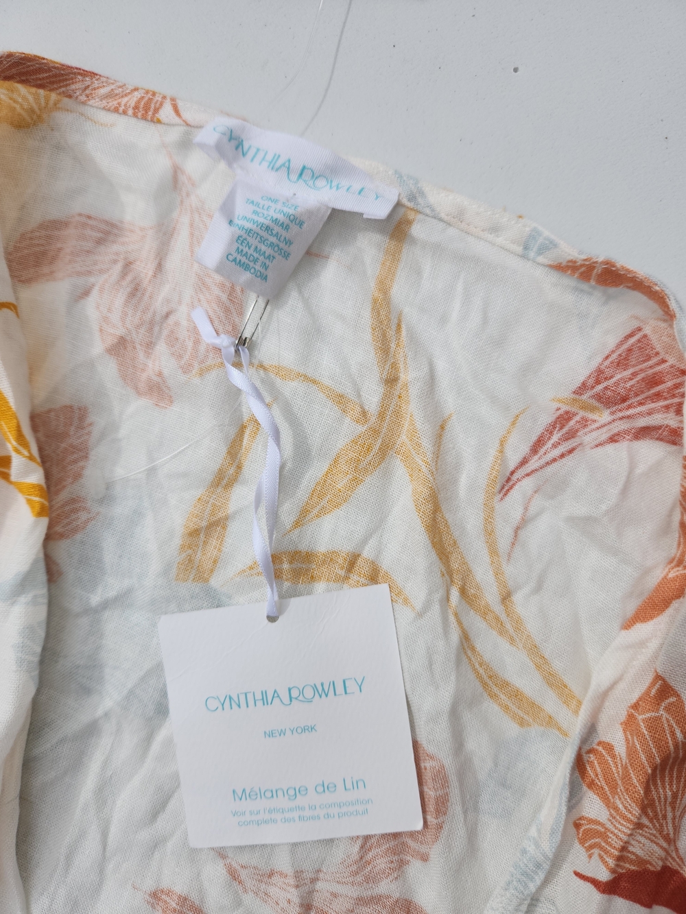 Cynthia Rowley Floral Linen Blend Kimono Cover Up One Size NWT - Picture 2 of 8